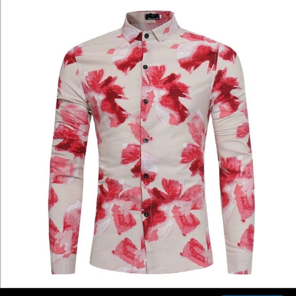 Linen floral button up